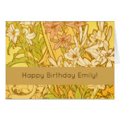 Alfonse Mucha Art Nouveau lily flowers (Front Horizontal)