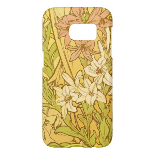 Alfonse Mucha Art Nouveau lily flowers Samsung Galaxy S7 Case