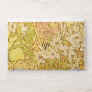 Alfonse Mucha Art Nouveau lily flowers HP Laptop Skin