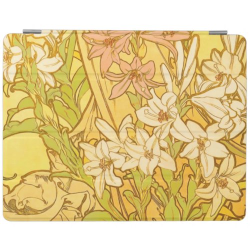 Alfonse Mucha Art Nouveau lily flowers iPad Smart Cover