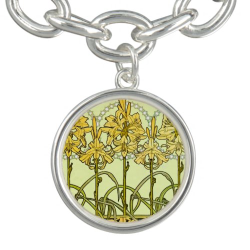 Alfonse Mucha Art Nouveau lily pattern classic Bracelet