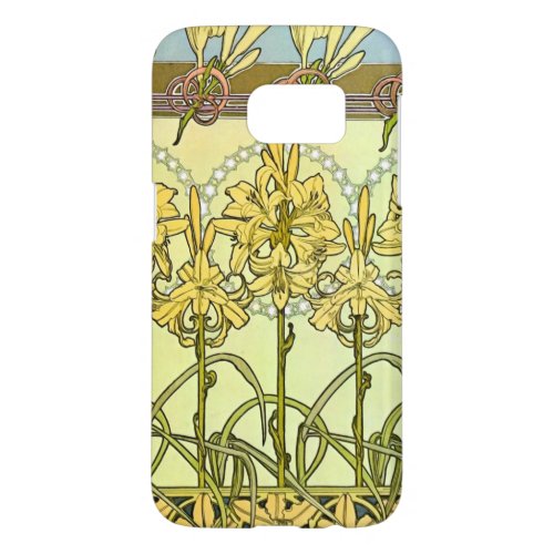 Alfonse Mucha Art Nouveau lily pattern classic Samsung Galaxy S7 Case