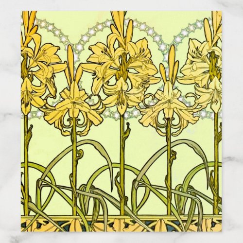 Alfonse Mucha Art Nouveau lily pattern classic Envelope Liner
