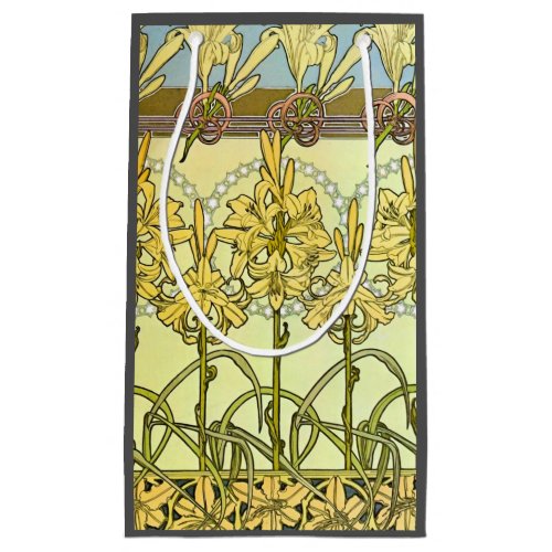 Alfonse Mucha Art Nouveau lily pattern classic Small Gift Bag