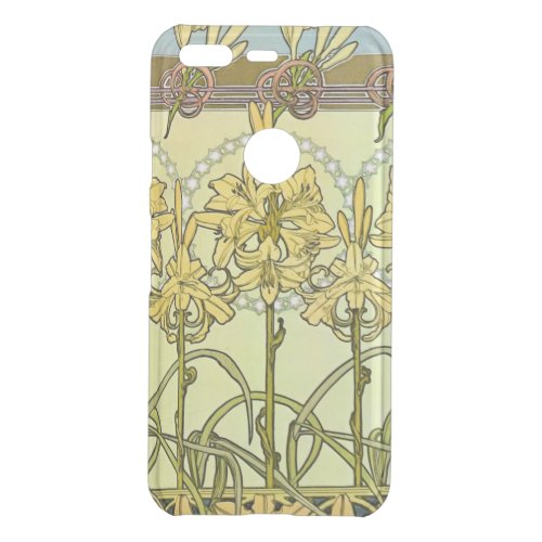 Alfonse Mucha Art Nouveau lily pattern classic Uncommon Google Pixel Case