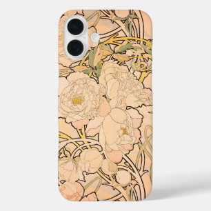 Alfonse Mucha Art Nouveau Peonies iPhone 16 Plus Case