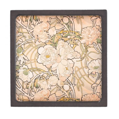 Alfonse Mucha Art Nouveau Peonies Gift Box