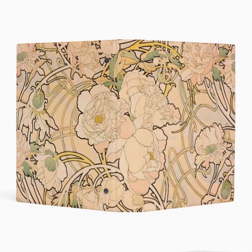 Alfonse Mucha Art Nouveau Peonies Mini Binder