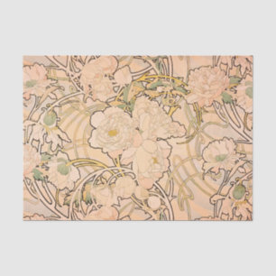Alfonse Mucha Art Nouveau Peonies Tissue Paper