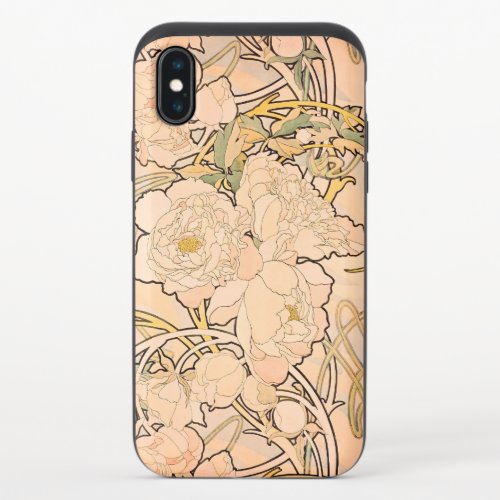 Alfonse Mucha Art Nouveau Peonies iPhone X Slider Case