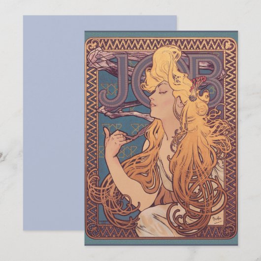 Alfonse Mucha Job Art Nouveau woman (Front/Back)