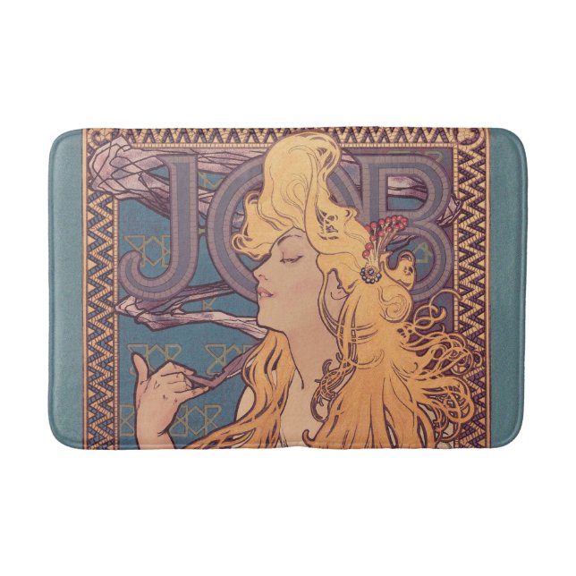 Alfonse Mucha Job Art Nouveau woman Bath Mat (Front)