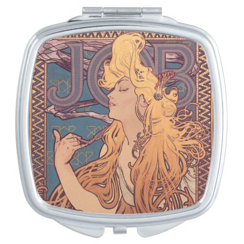 Alfonse Mucha Job Art Nouveau woman Compact Mirror