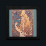 Alfonse Mucha Job Art Nouveau woman Gift Box<br><div class="desc">This image is based on an Alfonse Mucha 1896 Job poster. One of the defining images of the Art Nouveau movement, this advertising poster featured Mucha's long haird goddess lady with swirling hair.</div>
