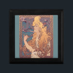 Alfonse Mucha Job Art Nouveau woman Gift Box<br><div class="desc">This image is based on an Alfonse Mucha 1896 Job poster. One of the defining images of the Art Nouveau movement, this advertising poster featured Mucha's long haird goddess lady with swirling hair.</div>