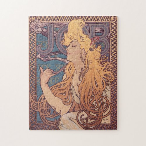 Alfonse Mucha Job Art Nouveau woman Jigsaw Puzzle