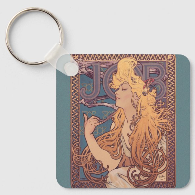 Alfonse Mucha Job Art Nouveau woman Keychain (Front)