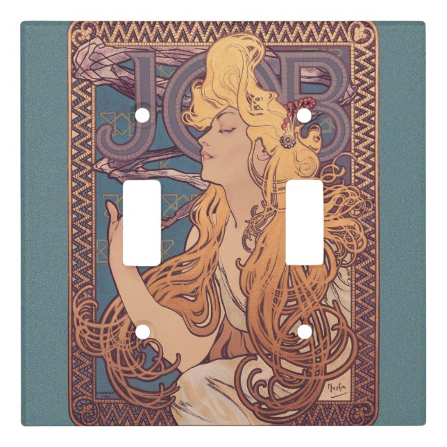 Alfonse Mucha Job Art Nouveau woman Light Switch Cover (Front)