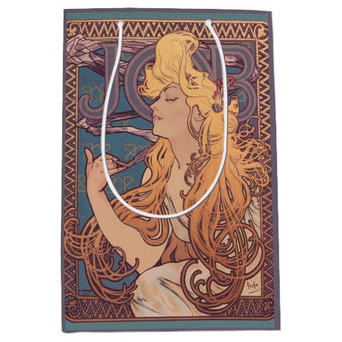Alfonse Mucha Job Art Nouveau woman Medium Gift Bag