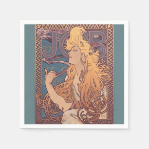 Alfonse Mucha Job Art Nouveau woman Napkins
