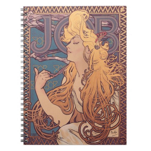 Alfonse Mucha Job Art Nouveau woman Notebook
