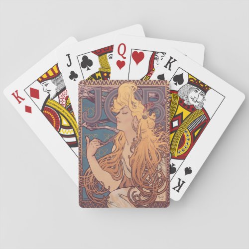 Alfonse Mucha Job Art Nouveau woman Playing Cards