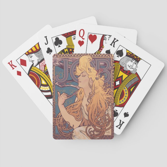 Alfonse Mucha Job Art Nouveau woman Poker Cards (Back)