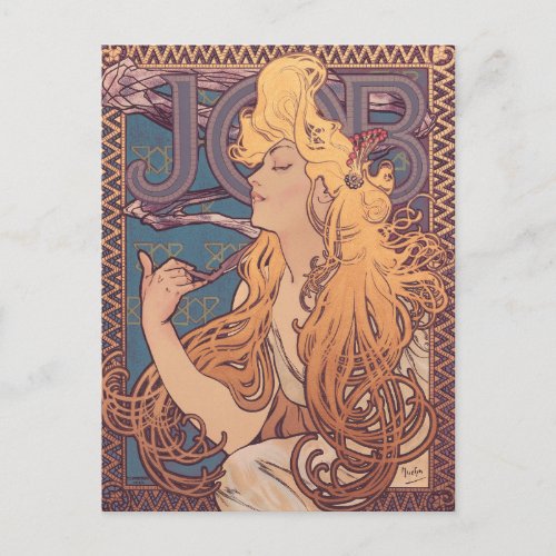 Alfonse Mucha Job Art Nouveau woman Postcard