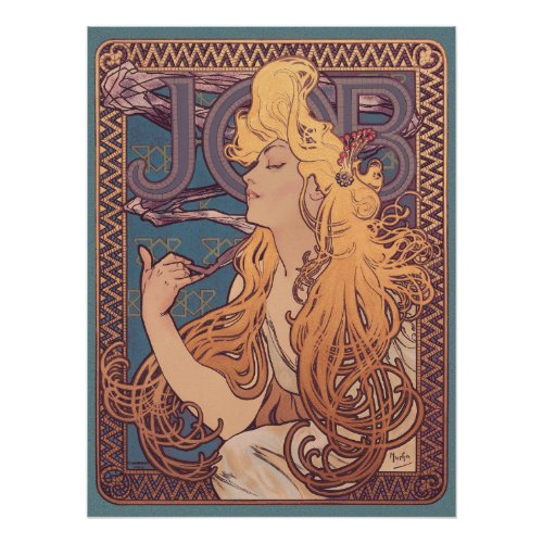 Alfonse Mucha Job Art Nouveau woman Poster