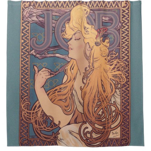 Alfonse Mucha Job Art Nouveau woman Shower Curtain