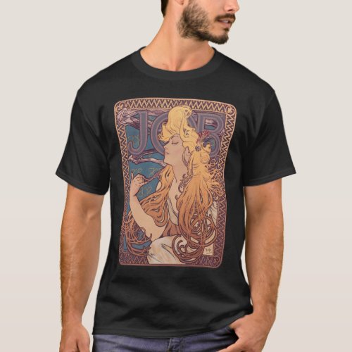 Alfonse Mucha Job Art Nouveau woman T_Shirt