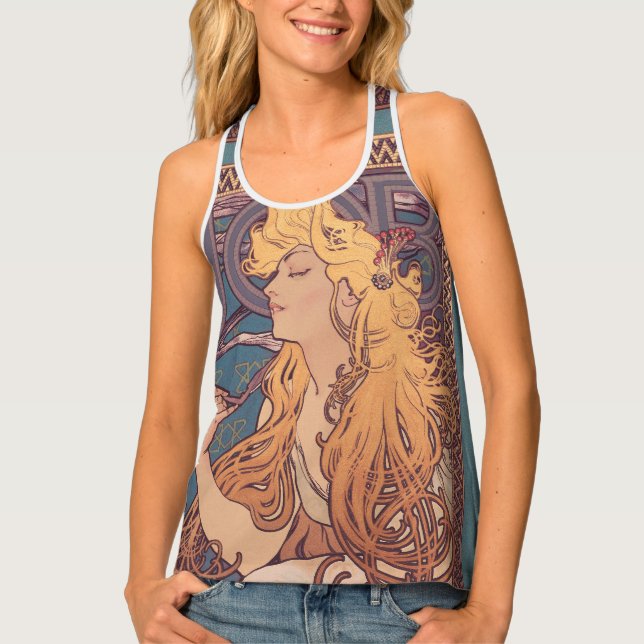 Alfonse Mucha Job Art Nouveau woman Tank Top (Front)