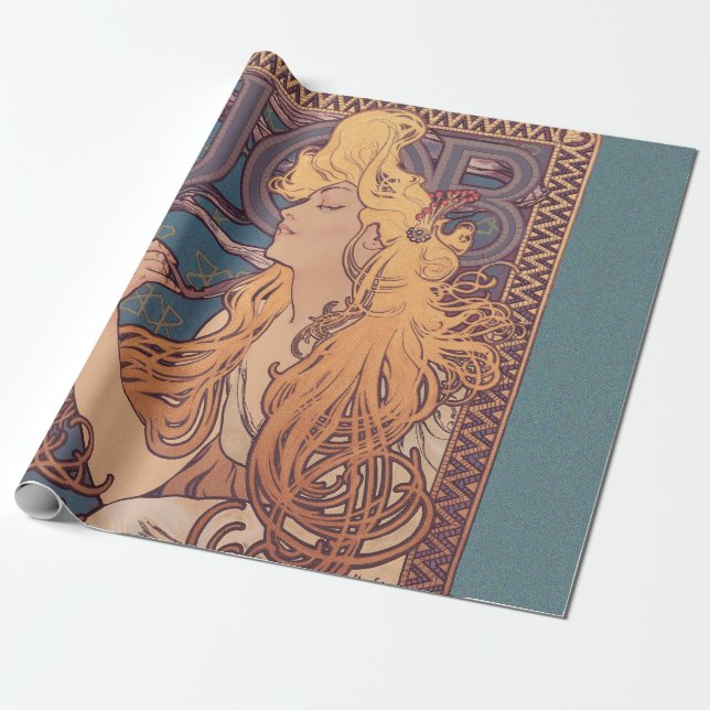 Alfonse Mucha Job Art Nouveau woman Wrapping Paper (Unrolled)
