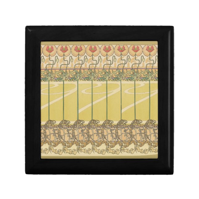 Alfonse Mucha Poppies Art Nouveau Floral Wallpaper Gift Box (Front)