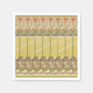Alfonse Mucha Poppies Art Nouveau Floral Wallpaper Napkins