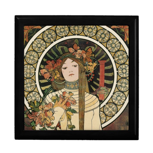 Alfonse Mucha Trappistine Nouveau Jewelry Box (Front)