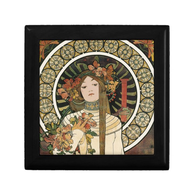 Alfonse Mucha Trappistine Nouveau Keepsake Box (Front)