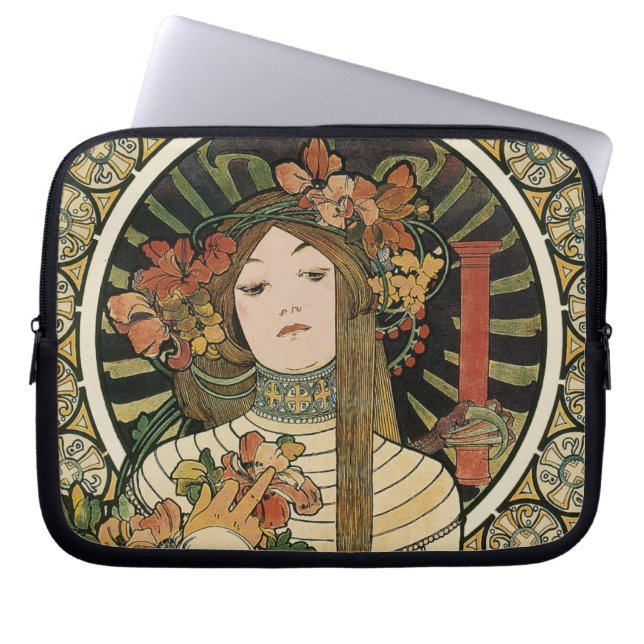 Alfonse Mucha Trappistine Nouveau Laptop Sleeve (Front)