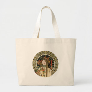 Alfonse Mucha Trappistine Nouveau Large Tote Bag