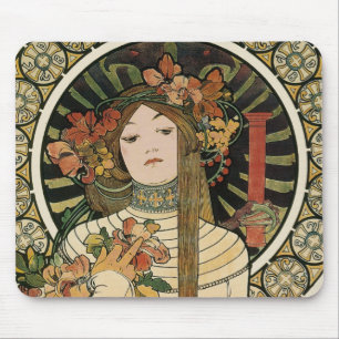 Alfonse Mucha Trappistine Nouveau Mouse Pad