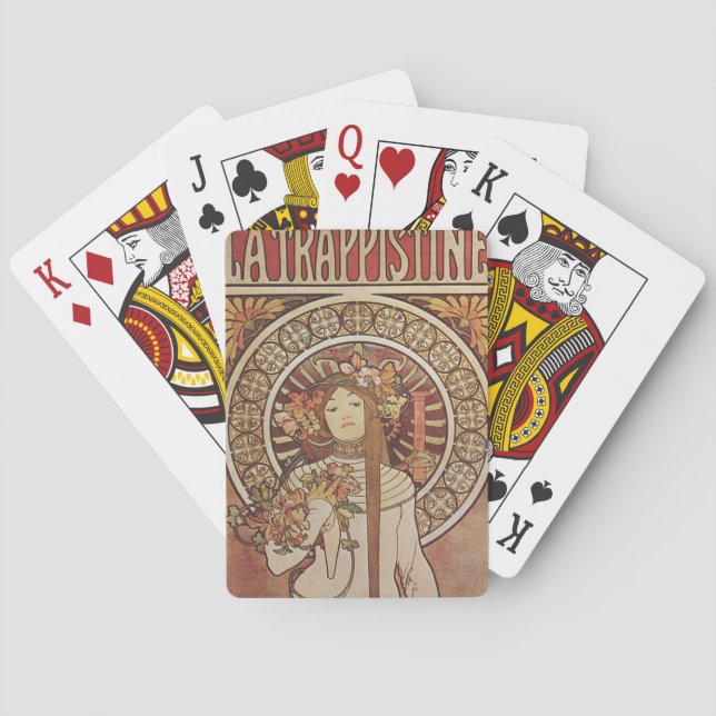 Alfonse Mucha Trappistine Nouveau Poker Cards (Back)