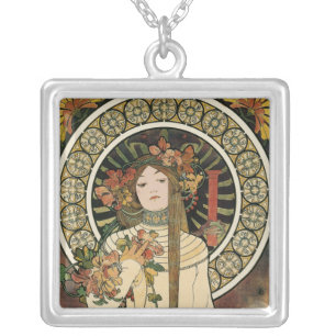 Alfonse Mucha Trappistine Nouveau Silver Plated Necklace