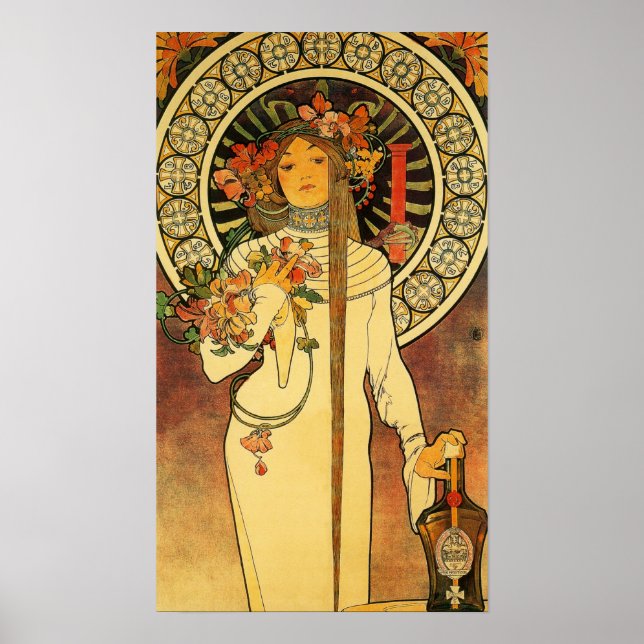 Alfonse Mucha Trappistine Nouveau Vintage Poster (Front)
