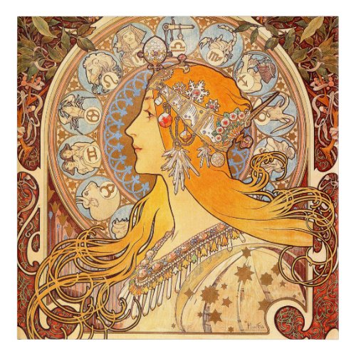 Alfonse Mucha Zodiac Art Nouveau Woman
