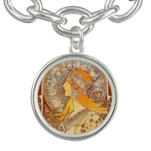 Alfonse Mucha Zodiac Art Nouveau Woman Bracelet