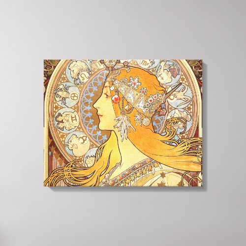 Alfonse Mucha Zodiac Art Nouveau Woman Canvas Print