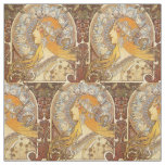 Alfonse Mucha Zodiac Art Nouveau Woman Fabric