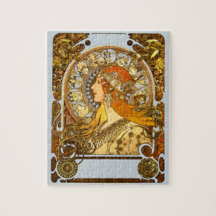 Alfonse Mucha Zodiac Art Nouveau Woman Jigsaw Puzzle