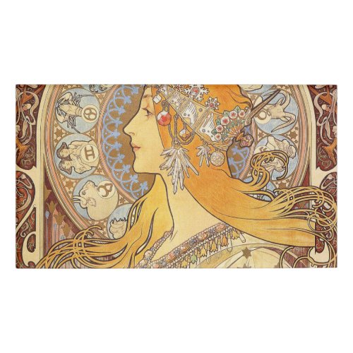 Alfonse Mucha Zodiac Art Nouveau Woman Name Tag