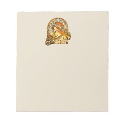 Alfonse Mucha Zodiac Art Nouveau Woman Notepad